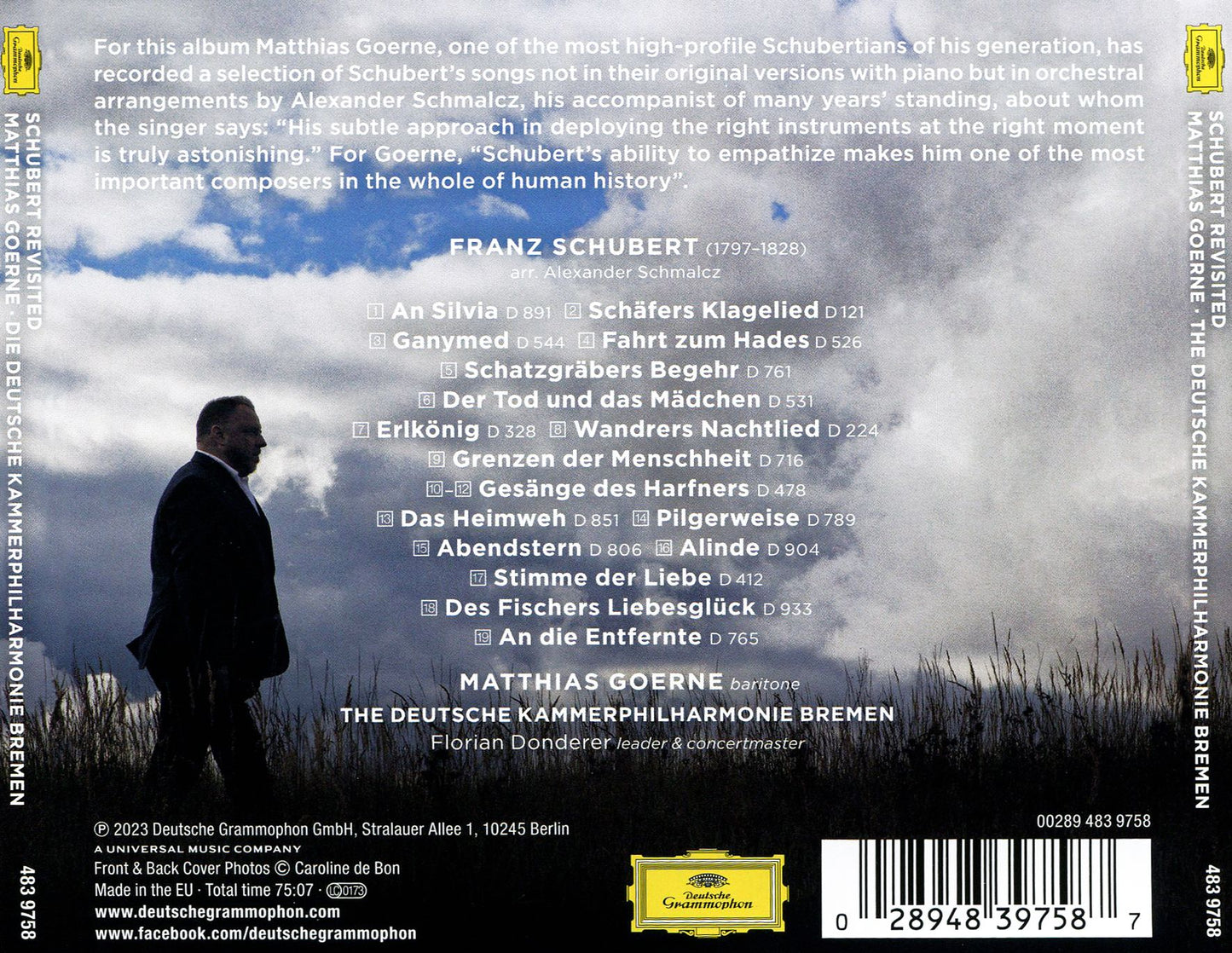 Schubert Revisited: Lieder Arranged Baritone & Orc