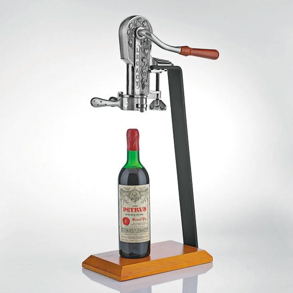 Legacy Corkscrew with Birch Stand in Antique Pewter