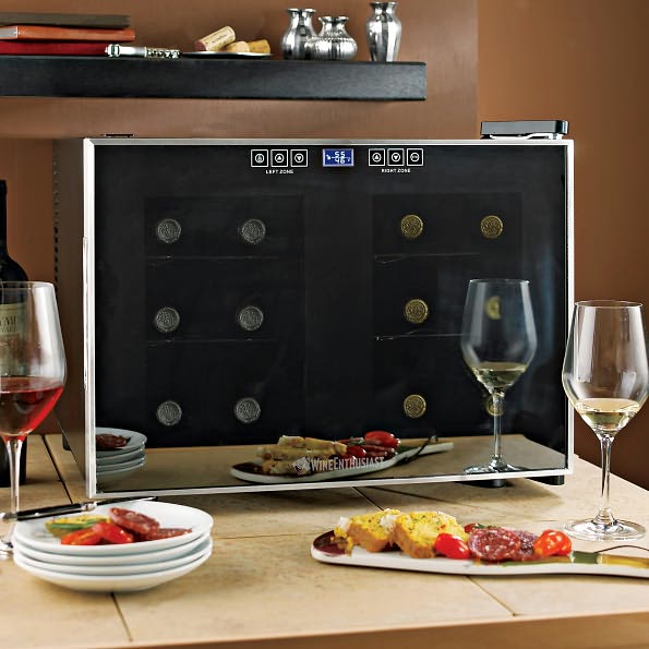 Silent 12 Bottle Dual Zone Touchscreen Wine Refrigerator