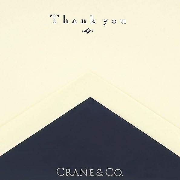 Hand Engraved Thank You in Navy Cards