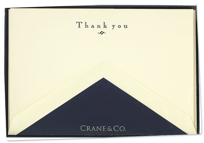 Hand Engraved Thank You in Navy Cards