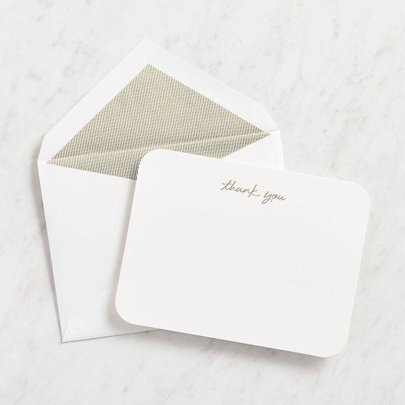 Gold Foil Thank You Note Set