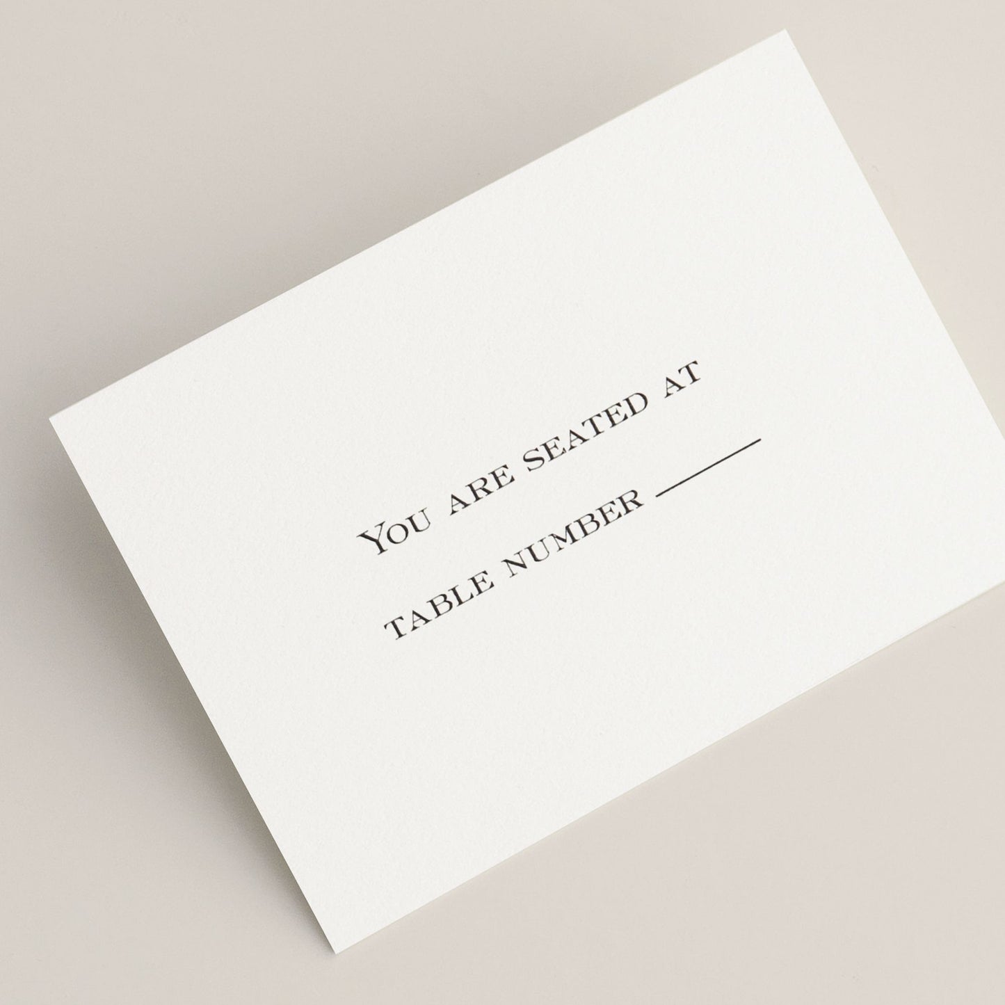 Block Text White Table Card