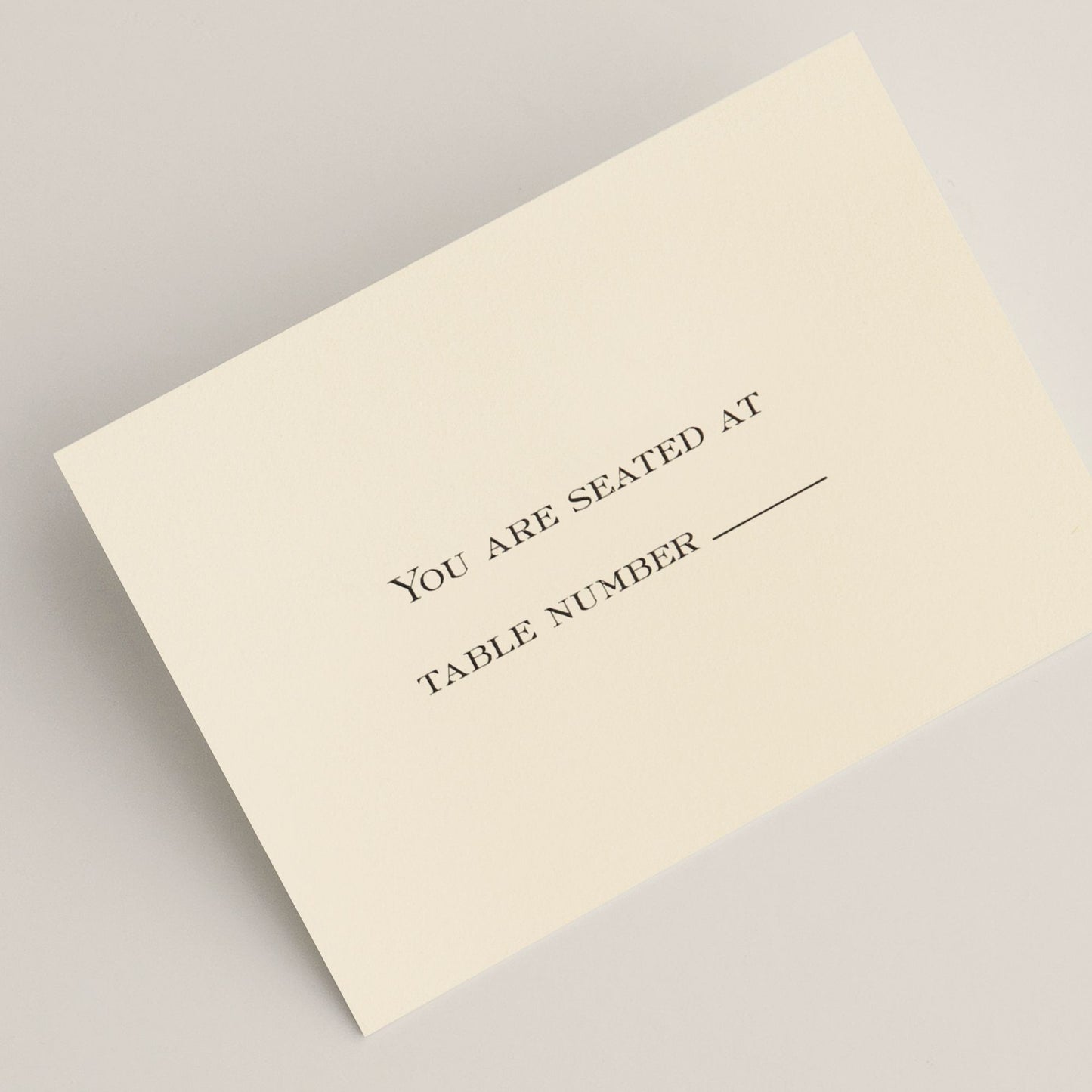 Block Text Ecru Table Card