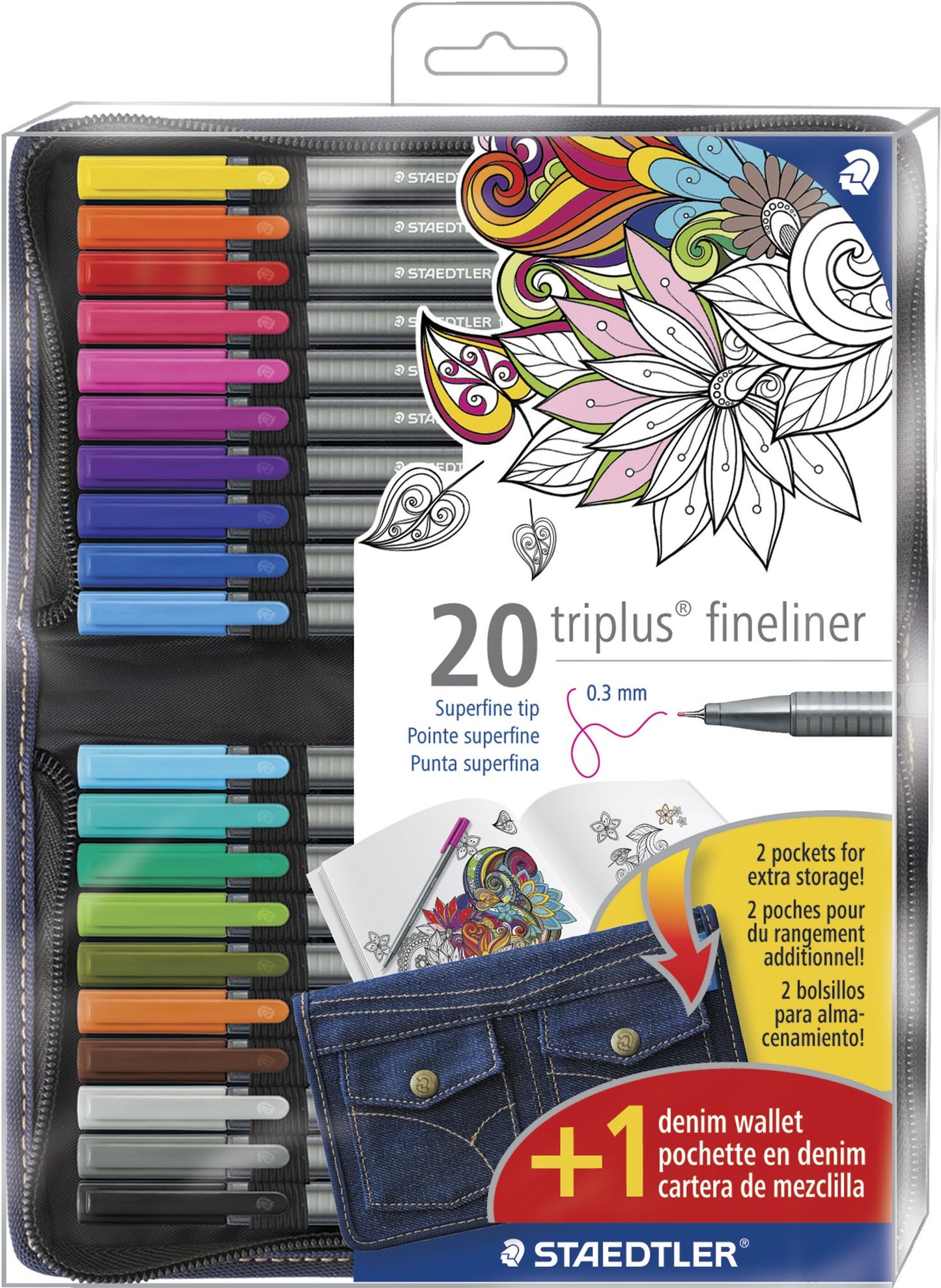 Fineliner Denim Pouch 20pc Promo
