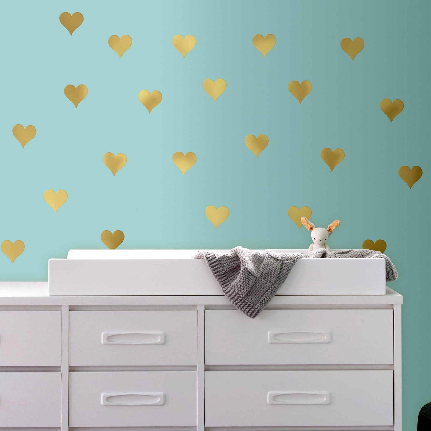 Gold Hearts Wall Decals