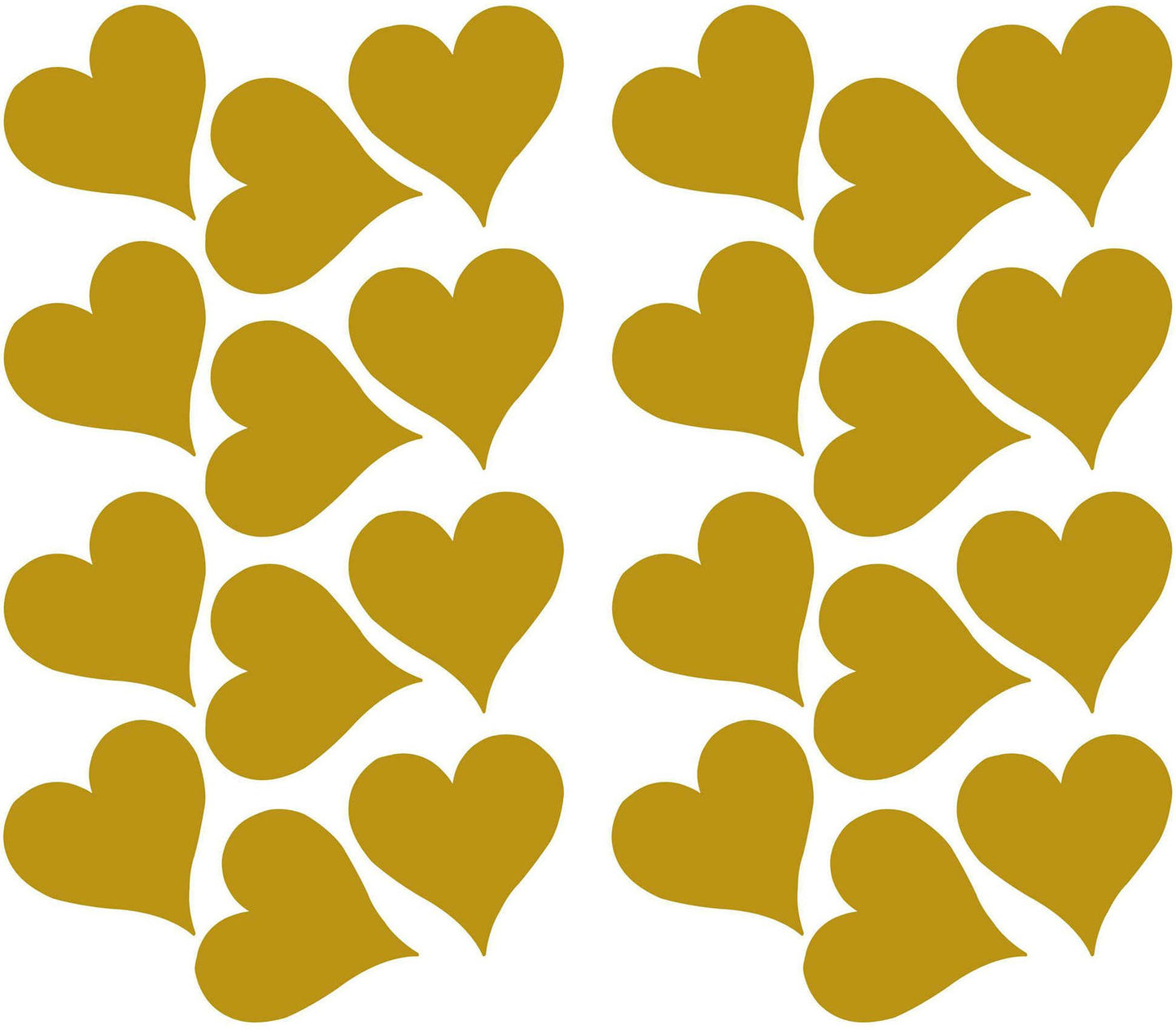 Gold Hearts Wall Decals