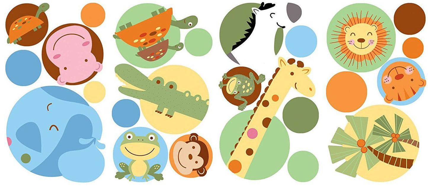 Jungle Animal Polka Dot Peel & Stick Wall Decals