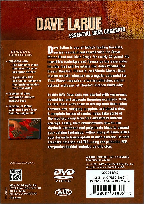 Dave Larue: Essential Bass Concepts [Ipod Ready]