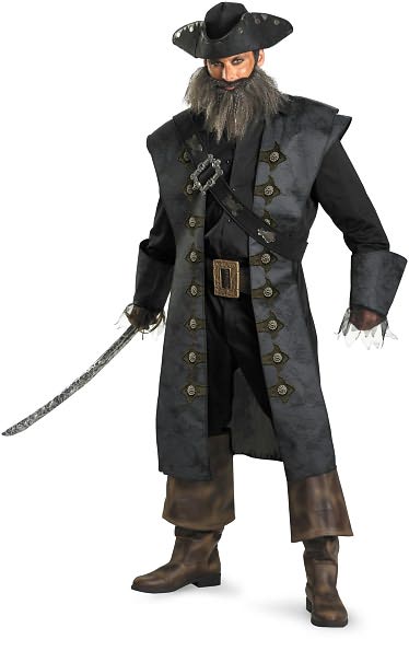 Pirates Of The Caribbean - Black Beard Deluxe Adult Costume: Plus Size (50-52)