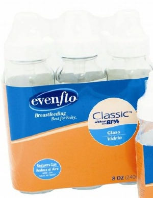 Evenflo Clear Glass Nurser 8 Ounce 3 pack