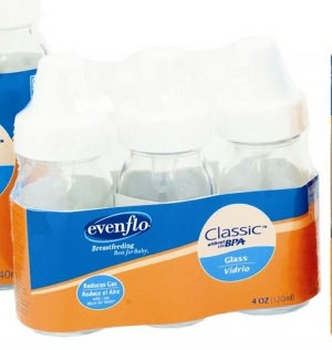 Evenflo Clear Glass Nurser 4 Ounce 3 pack