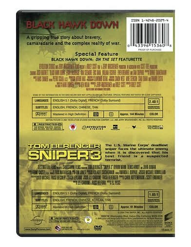 Black Hawk Down/Sniper 3 [2 Discs]