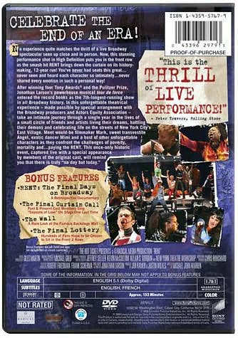 Rent: Filmed Live on Broadway [WS]