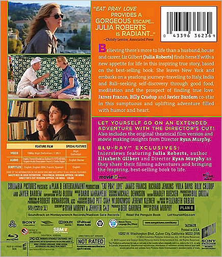 Eat Pray Love [Theatrical Version/Extended Cut] [Blu-ray]