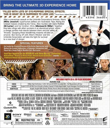 Resident Evil: Afterlife [3D] [Blu-ray]