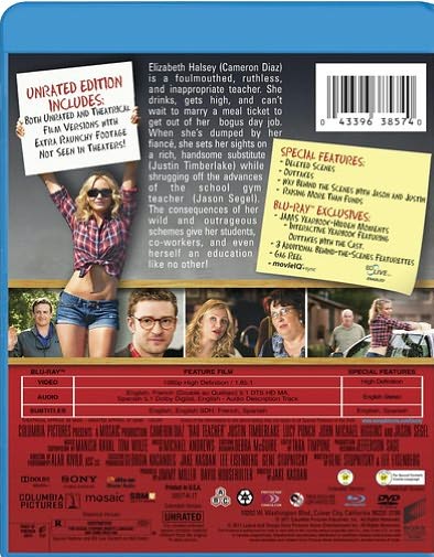 Bad Teacher [Unrated] [2 Discs] [Blu-ray/DVD]