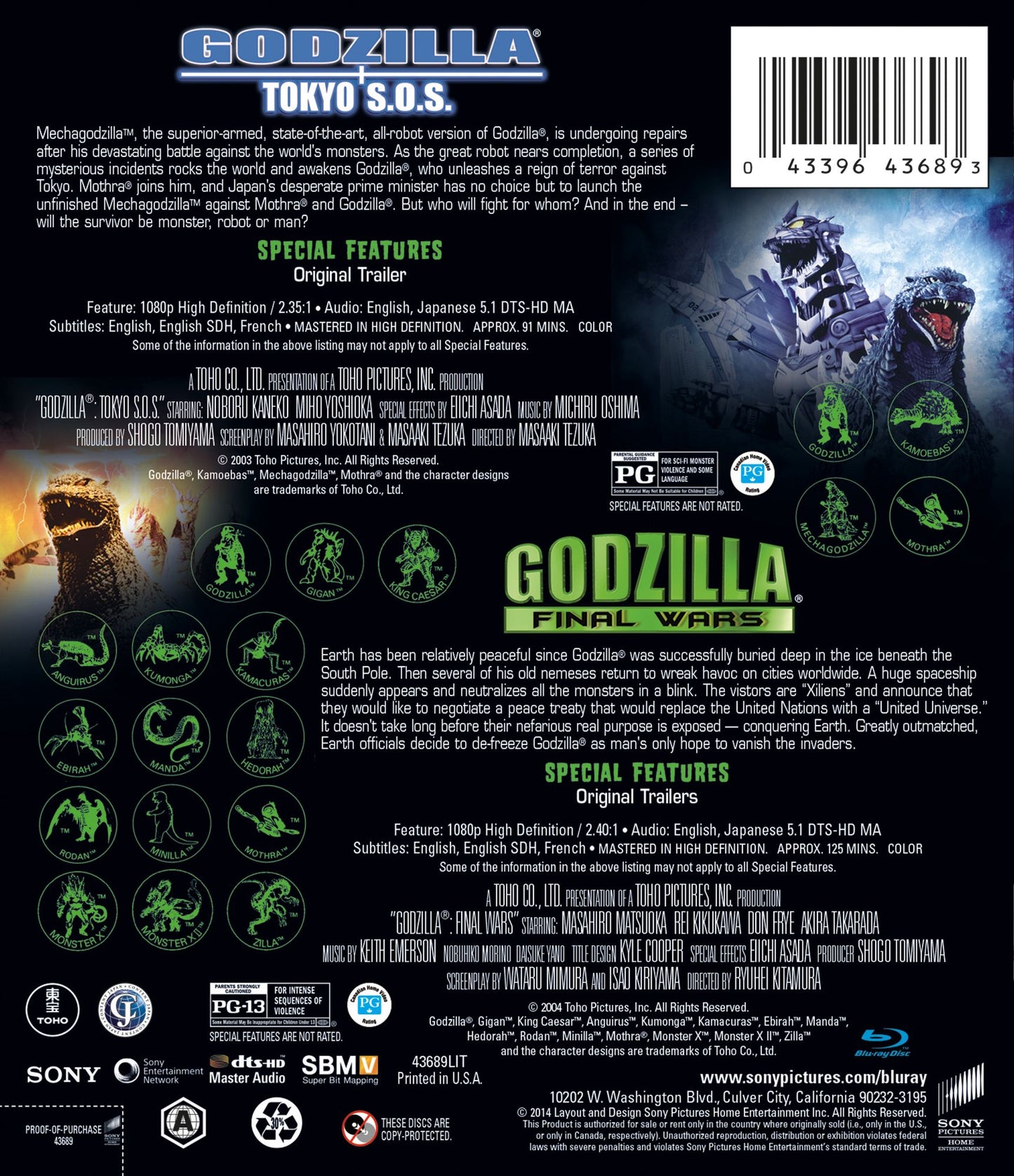 Godzilla: Final Wars / Godzilla: Tokyo S.o.s.