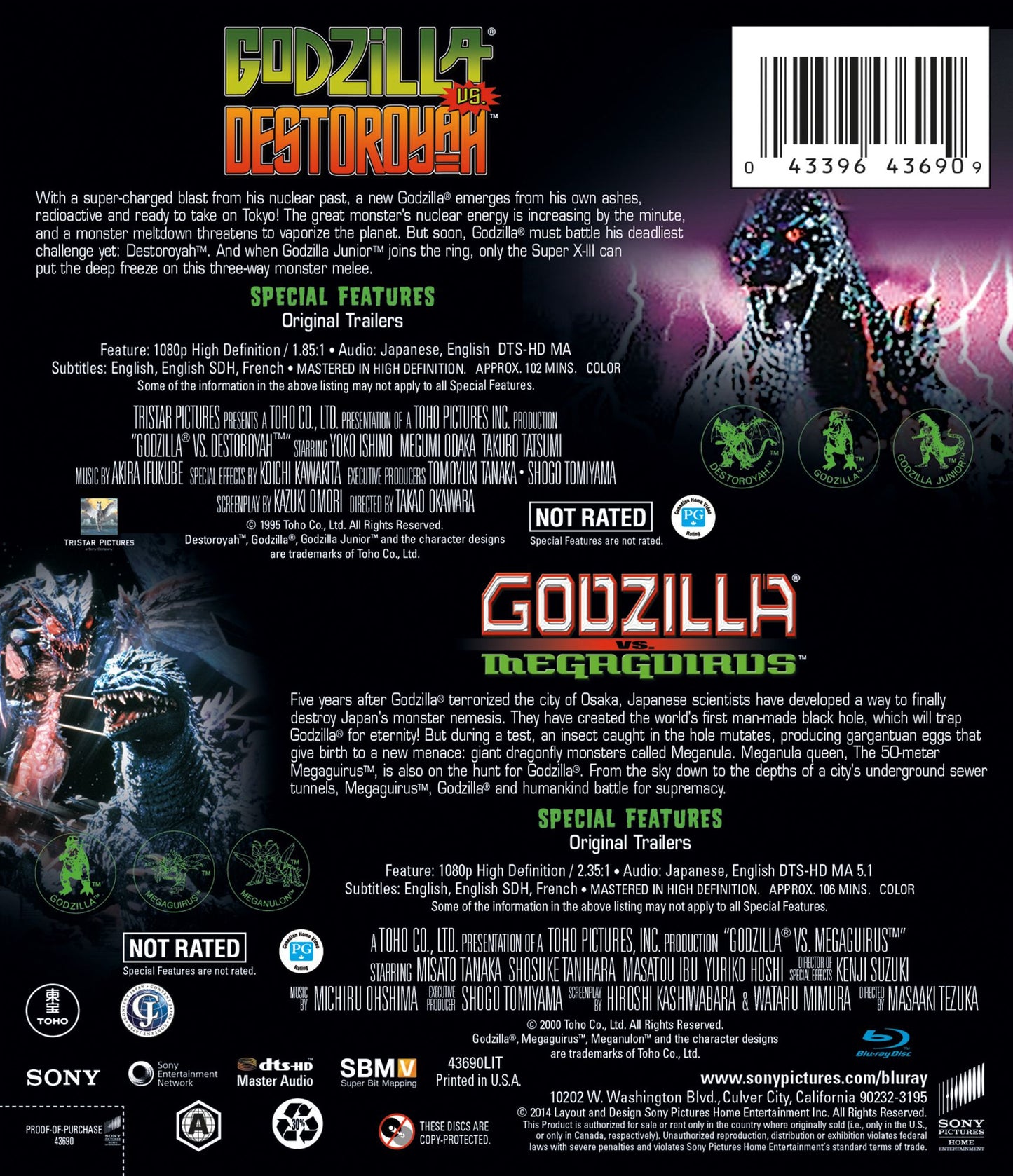 Godzilla Vs Destoroyah / Godzilla Vs Megaguirus