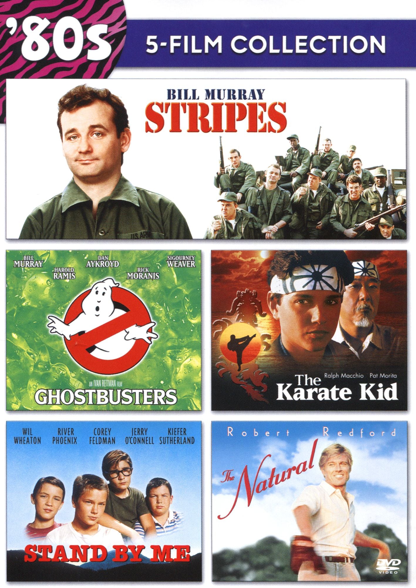 Stripes/Ghostbusters/The Karate Kid/Stand by Me/The Natural