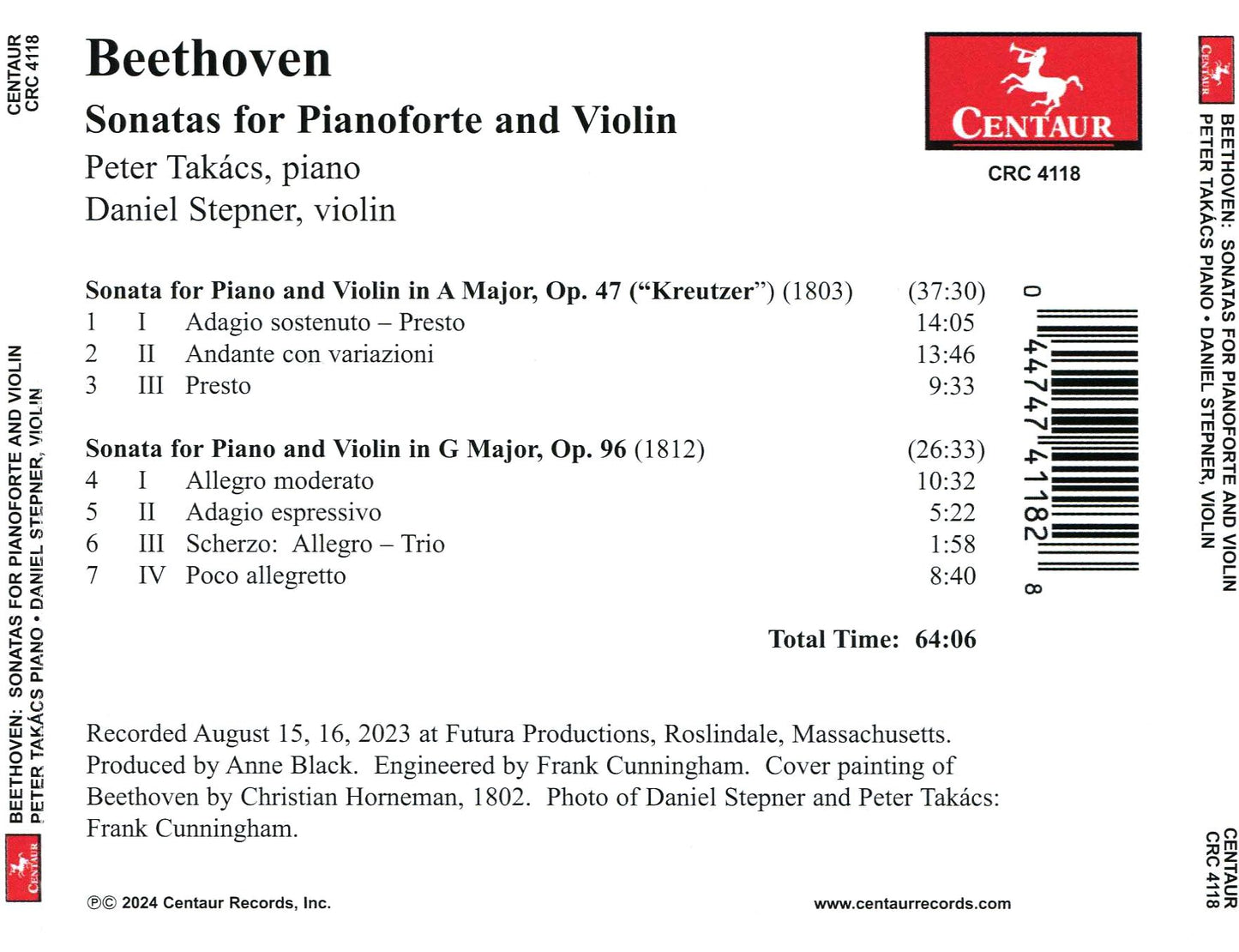 Sonatas For Pianoforte & Violin (L.V. Beethoven / Takacs / Stepner)