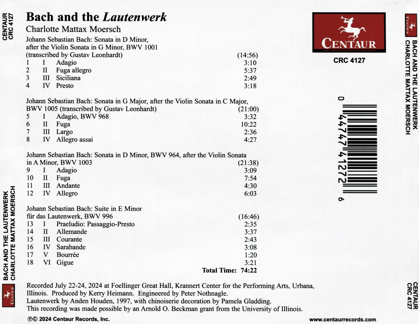 Bach & The Lautenwerk (J.S. Bach / Leonhardt / Moersch)