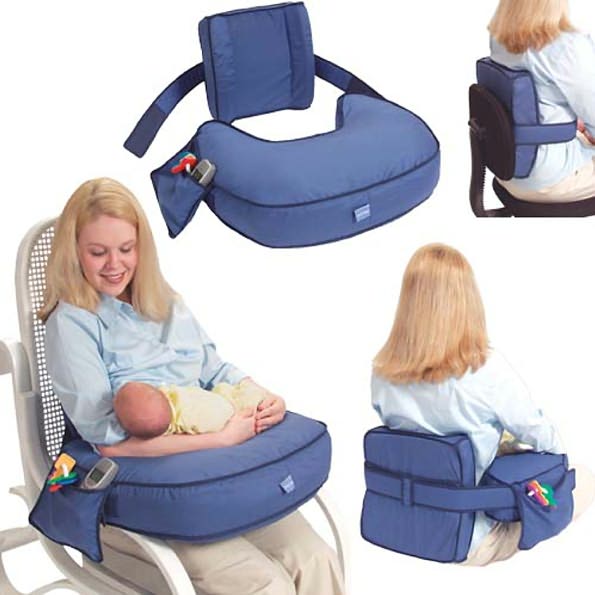 Leachco Ease Back Nursing Pillow, Blue Denim