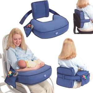 Leachco Ease Back Nursing Pillow, Blue Denim