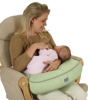 Leachco The Natural Basic-Contoured Nursing Pillow , Green Pin Dot