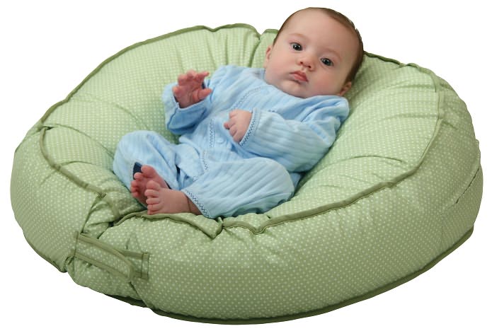 Leachco Podster Sling-Style Infant Lounger, Green Pin Dot
