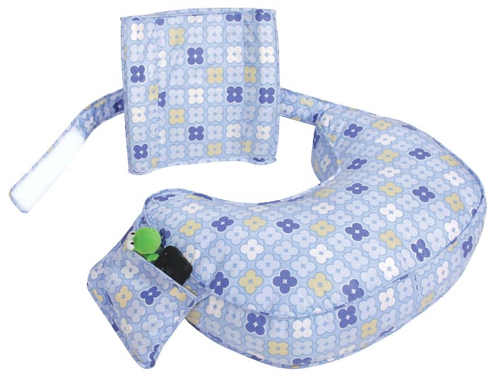 Leachco Ease Back Nursing Pillow, Blue 4 Squares