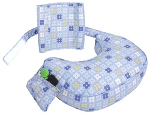 Leachco Ease Back Nursing Pillow, Blue 4 Squares