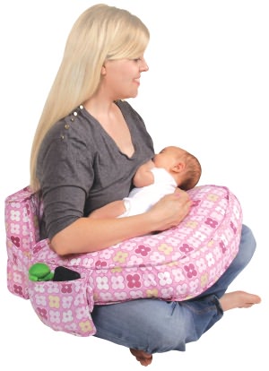 Leachco Ease Back Nursing Pillow, Pink 4 Squares