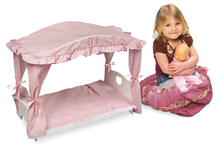 Doll Canopy Bed with Bedding