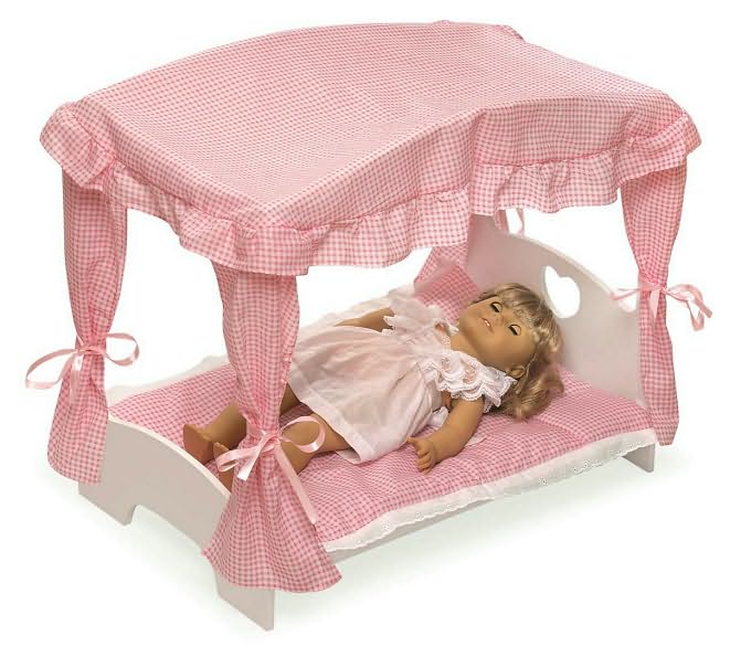 Doll Canopy Bed with Bedding