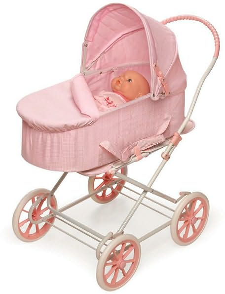 Pink Gingham 3-in-1 Doll Pram/Carrier/Stroller