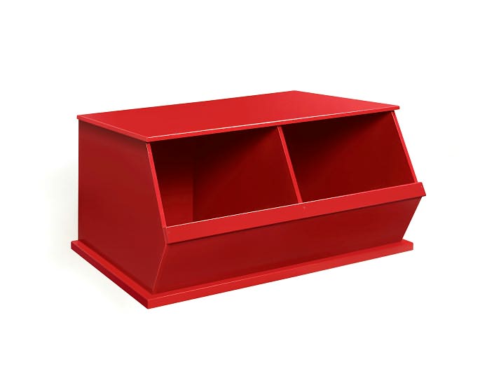 Two Bin Storage Cubby - Red
