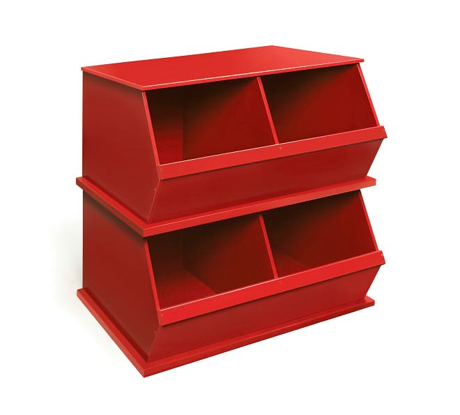 Two Bin Storage Cubby - Red