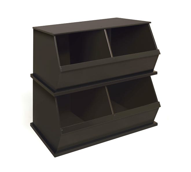 Two Bin Storage Cubby - Espresso