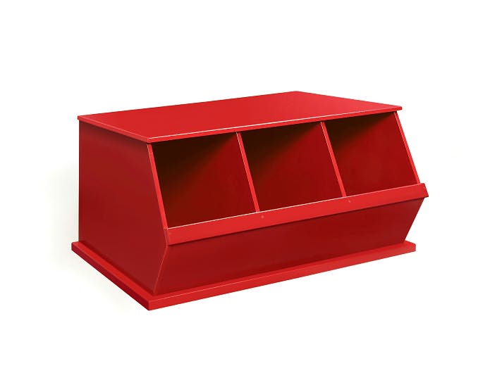 Three Bin Storage Cubby - Red