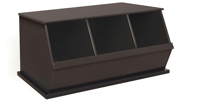 Three Bin Storage Cubby - Espresso