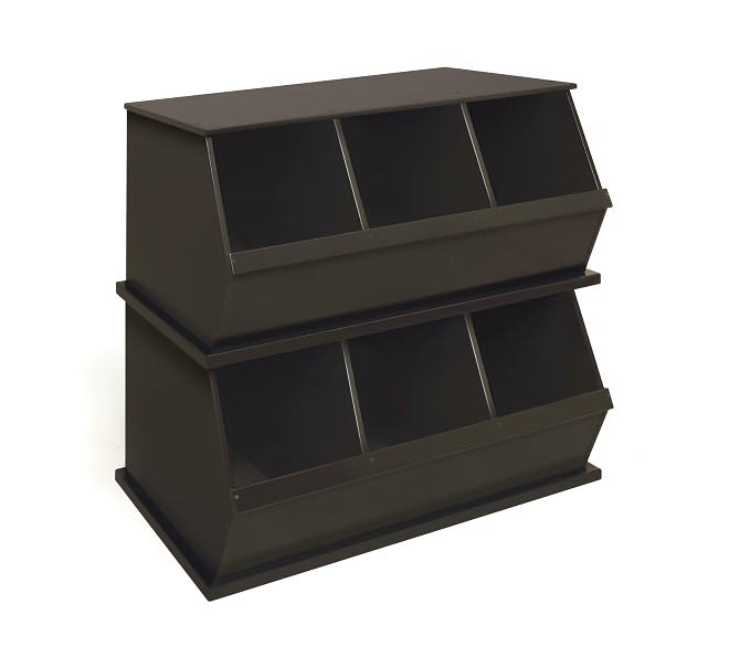 Three Bin Storage Cubby - Espresso