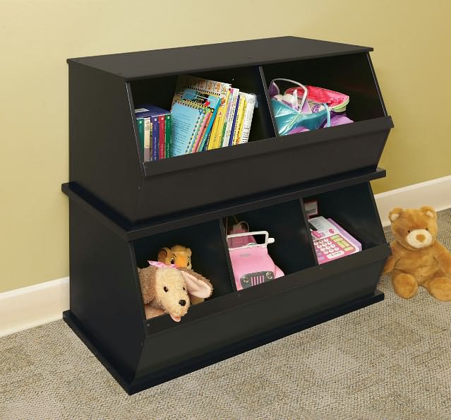 Three Bin Storage Cubby - Espresso