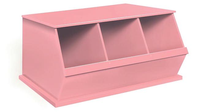 Three Bin Storage Cubby - Pink