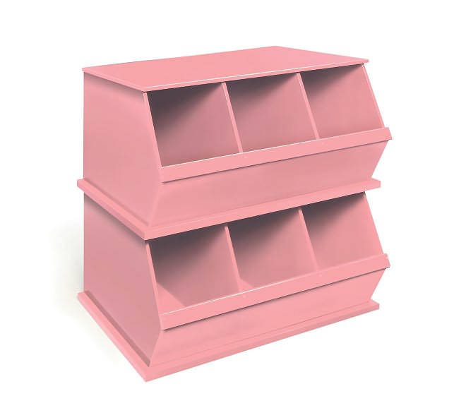 Three Bin Storage Cubby - Pink