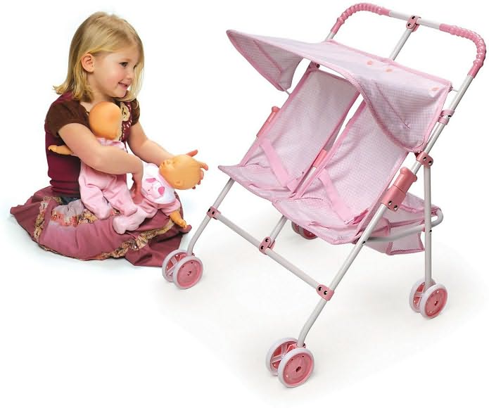 Double Umbrella Doll Stroller