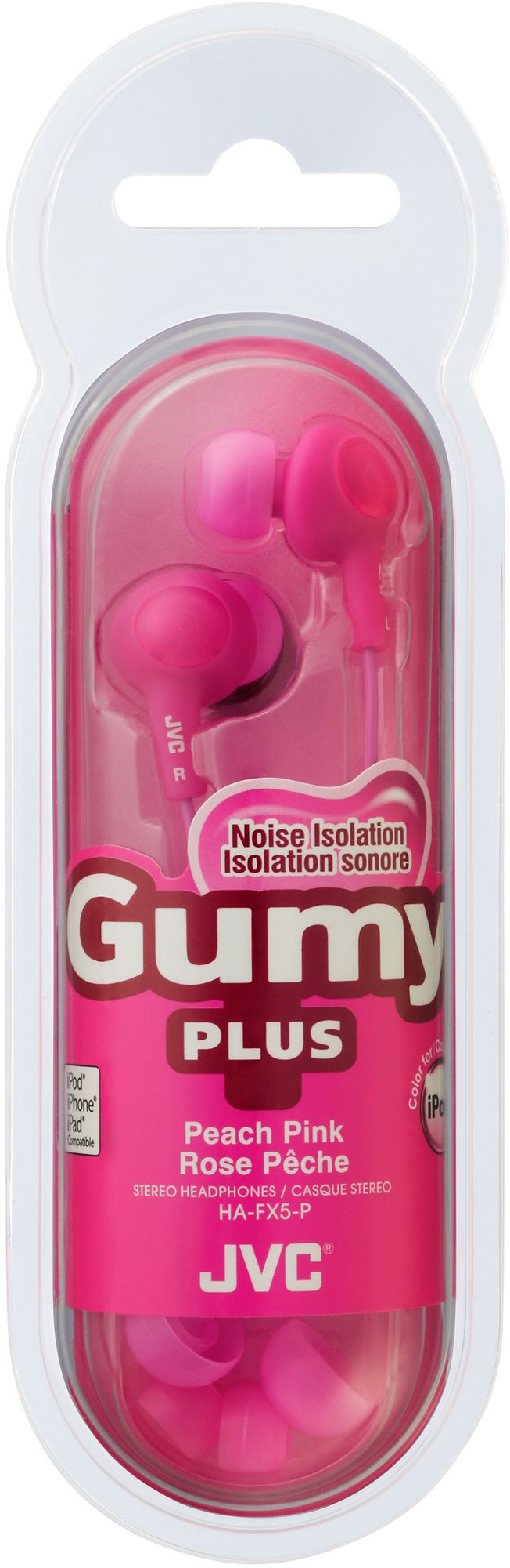 JVC Gumy Plus Earbuds with Mic - Pink