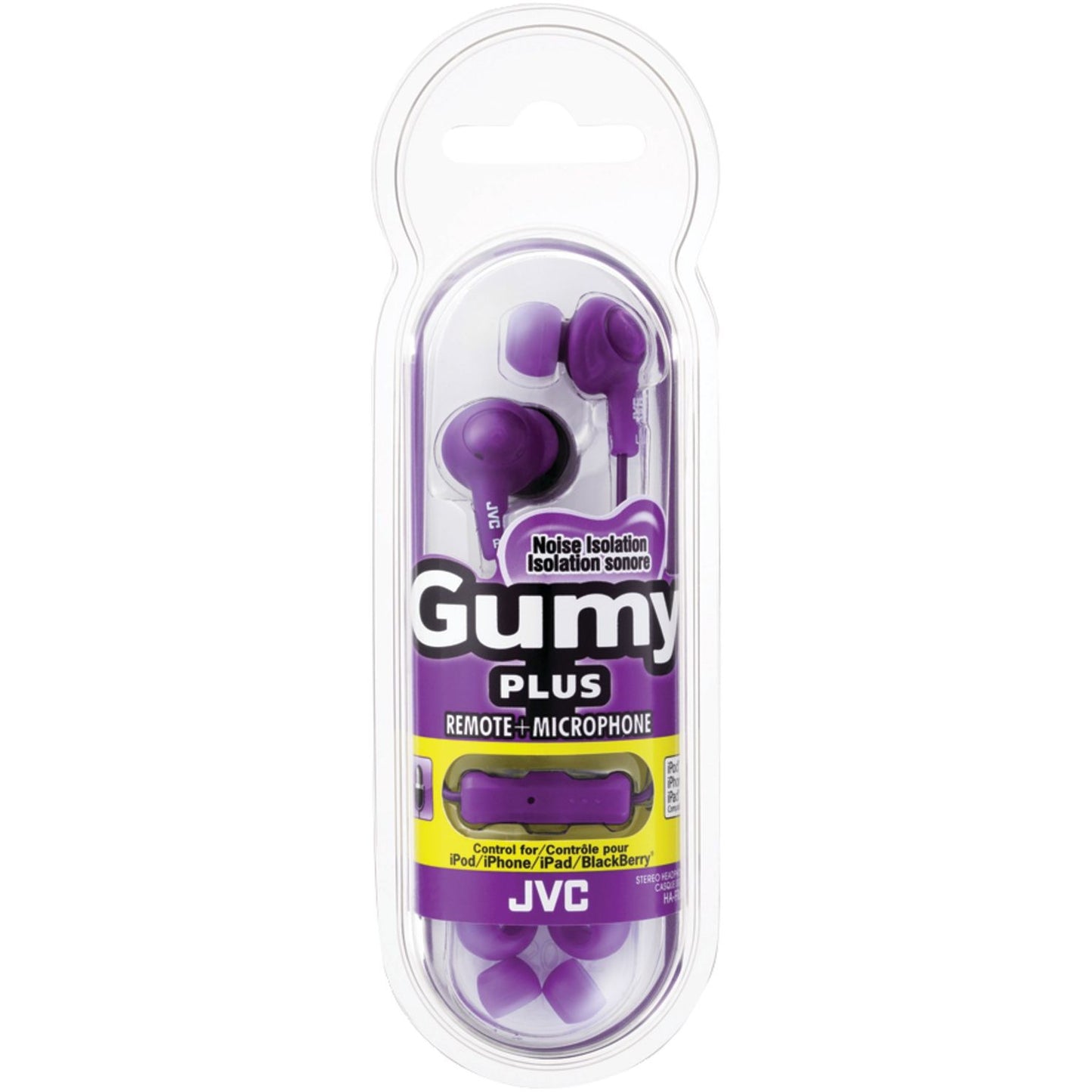 JVC Gumy Plus Earbuds with Mic - Violet