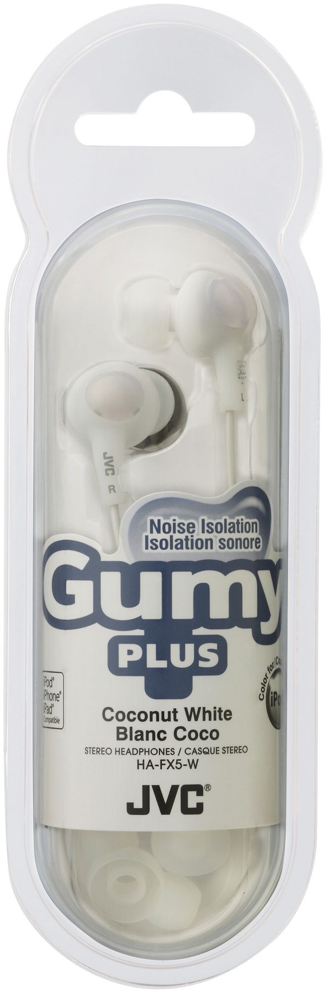 JVC Gumy Plus Earbuds with Mic - White