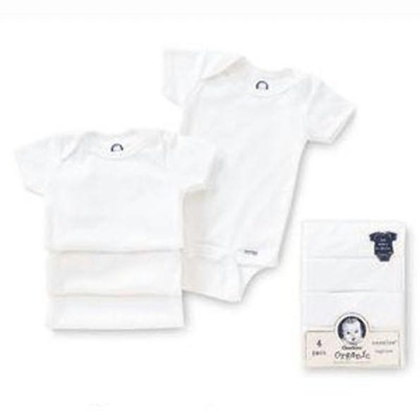 Gerber Childrenswear Organic Onesies Newborn, 4 pack